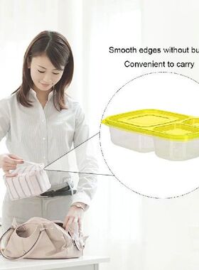 3 Compartments Food Storage Container Reusable PP Large