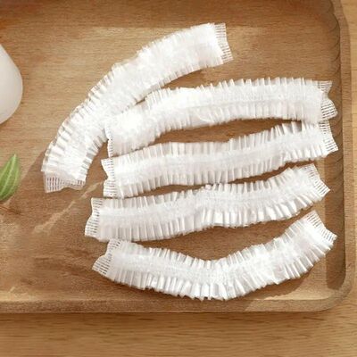 Clear Disposable Shower Caps PE Waterproof Hair Cover For