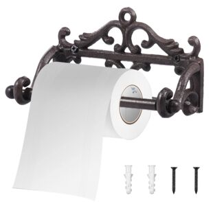 Holder Wall Toilet Roll Cast Rustic Iron Paper Vintage