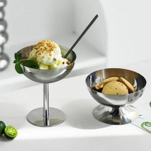 1pc New Stainless Steel Goblet Cup Ice Cream Dessert Salad