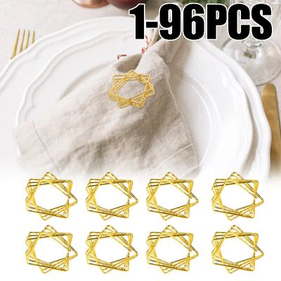 Geometric Napkin Rings Star and Polygon Shaped Metal Napkin