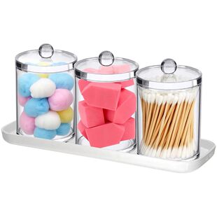 Holder and Qtip Bathroom Organizers Tray Pack with