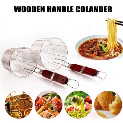 Stainless Steel Colander Noodle Dumplings Mesh Basket Fryer