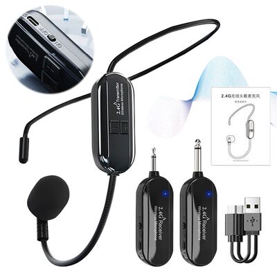 2.4G Headset Mic Long Range Wireless Microphone System Head