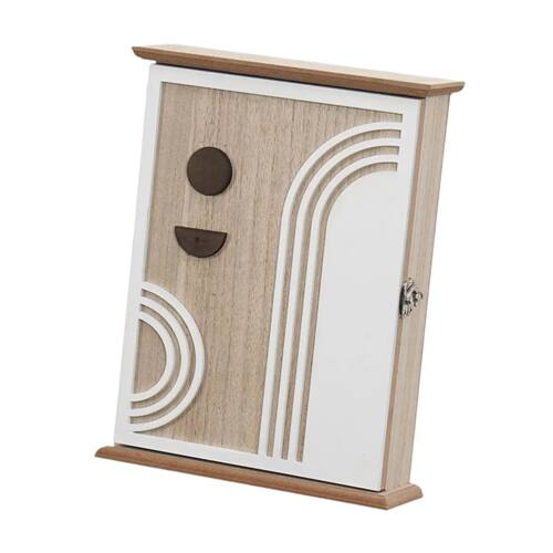 Decorative Wall Mounted Key Box MDF Organizer with Hooks