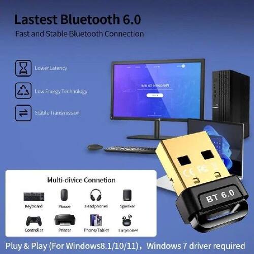 USB 6.0 Bluetooth Adapter 5.4 Dongle Receiver For PC