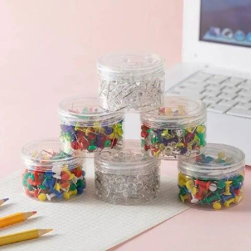 100pcs/box Assorted Making Thumb Tacks Multicolor Plastic