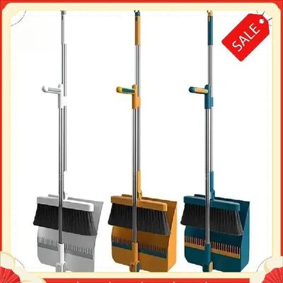 2PCS Foldable Broom and Dust Pan Set 180° Rotation Soft