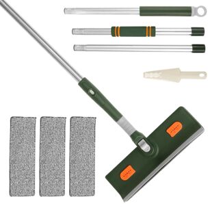 Microfiber Extended Glass Squeegee Brush Window Cleaning