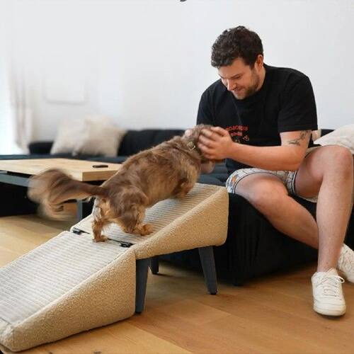 Foldable Dog Vehicle Stair with Foost Stool Multifuction