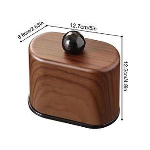 Walnut Grain Toothpick Holder With Dividers,
