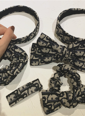 网红字母宽边中古老花手工发箍