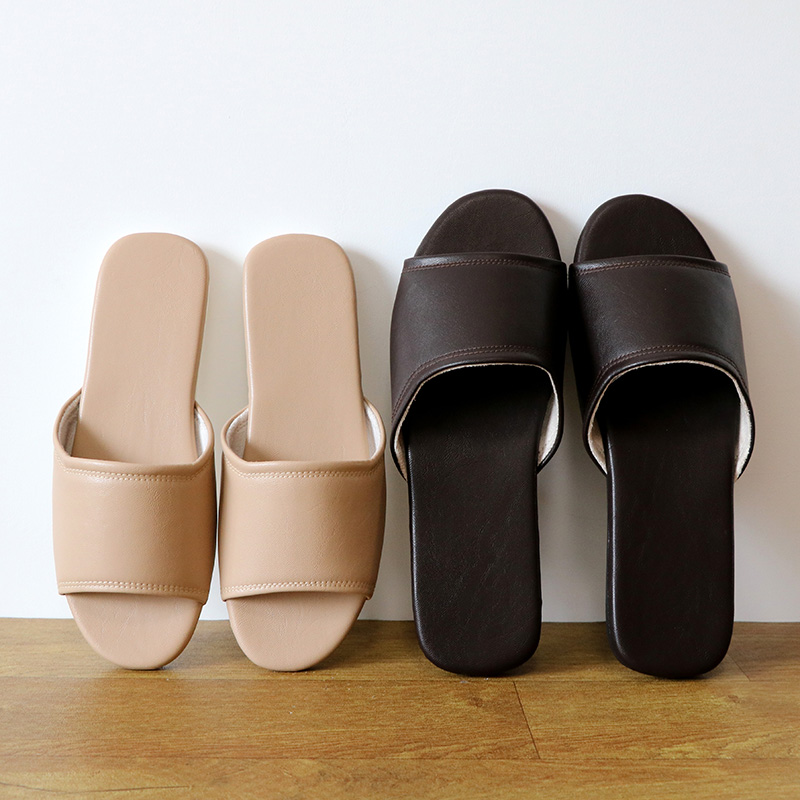 糖果色简约风美容院待客皮拖鞋