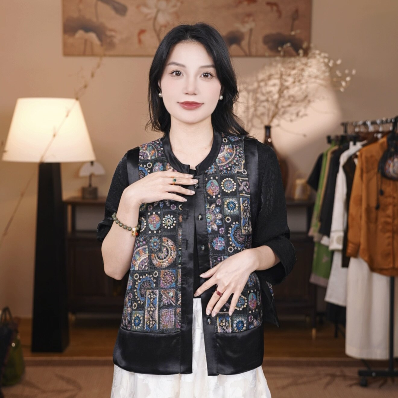 【彩云锦绣】新中式国风重工刺绣双面穿百搭显瘦女士马甲（AB077