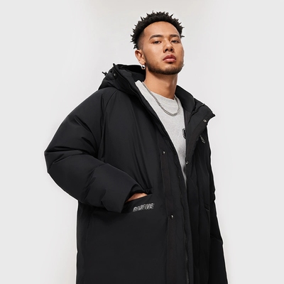 李宁外套保暖连帽长款男子羽绒服