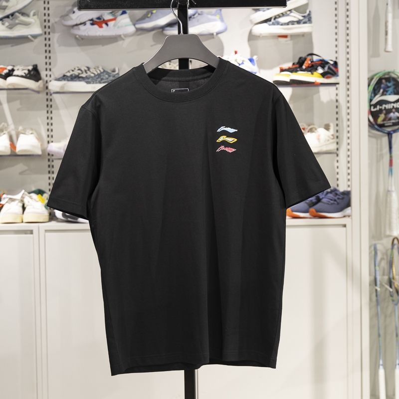 李宁短袖男子吸湿排汗T恤文化衫