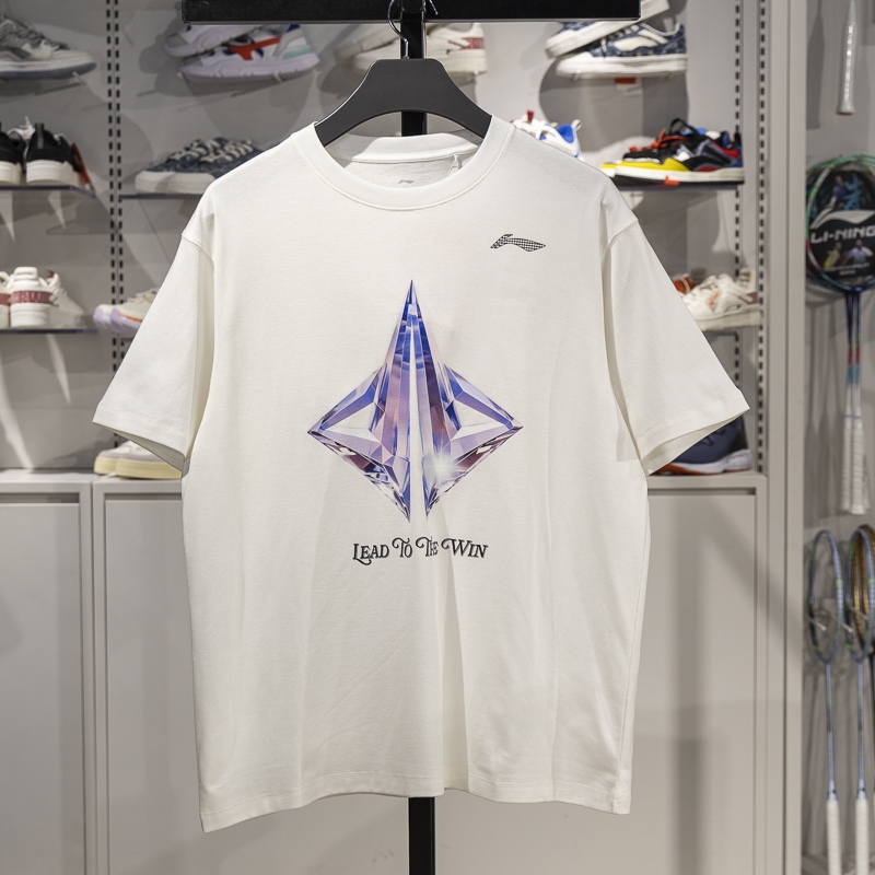 李宁短袖男子透气宽松T恤文化衫