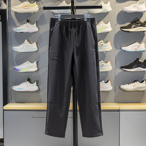 李宁加绒长裤男子直筒保暖运动裤