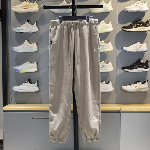 李宁运动长裤男束脚加绒保暖卫裤