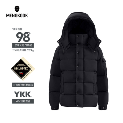 MENGKOOK加拿大进口98鹅绒女士短款考杜拉面料YKK拉链羽绒服9058