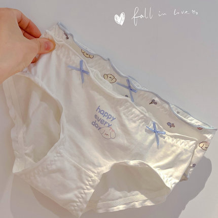 奶盐狗狗～7A全裤抑菌纯棉蝴蝶结全棉可爱少女卡通内裤女士低腰