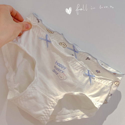 奶盐狗狗～7A全裤抑菌纯棉蝴蝶结全棉可爱少女卡通内裤女士低腰