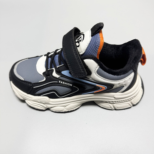 比迪童鞋冬季新款男童二棉运动鞋学生皮面防水保暖棉鞋跑步鞋