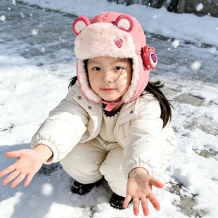 儿童加绒帽子男童冬季加厚保暖雷锋帽女孩宝宝卡通防风防寒护耳帽