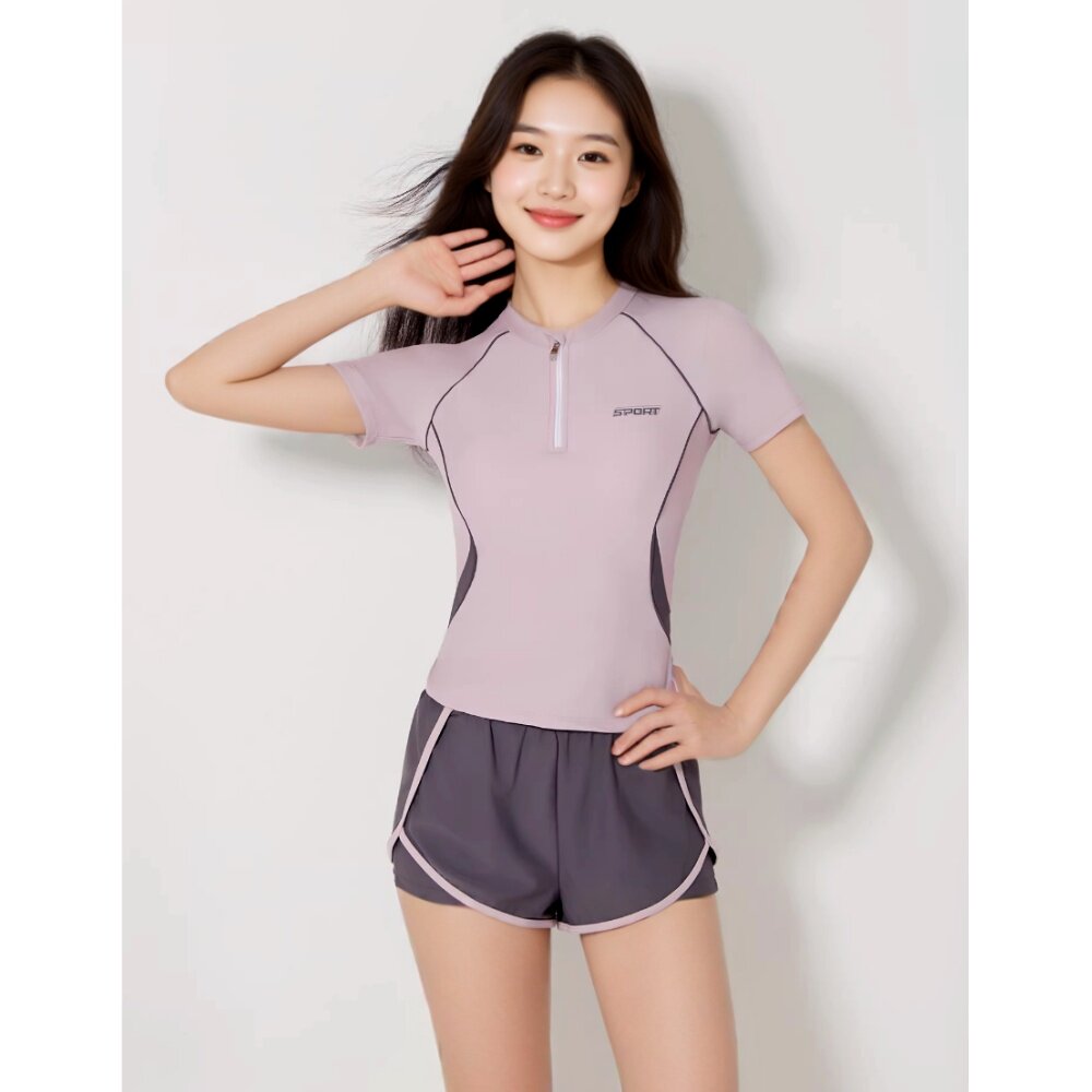 运动款分体泳衣女显瘦遮肚保守女式学生温泉沙滩玩水游泳馆泳装