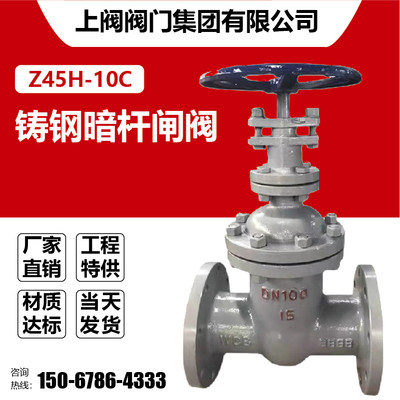 铸碳钢法兰暗杆闸阀Z45H-10C自来污水消防手动DN506580100150200