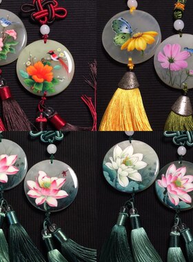 手绘石头玛瑙吊坠车挂项链diy