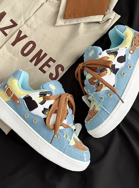 蓝色鞋子男鞋夏季增高运动鞋透气 ins新款情侣休闲女板鞋美式高街