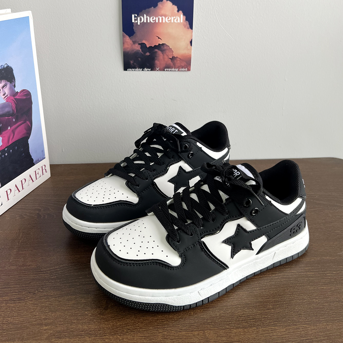 潮流美式复古运动鞋情侣