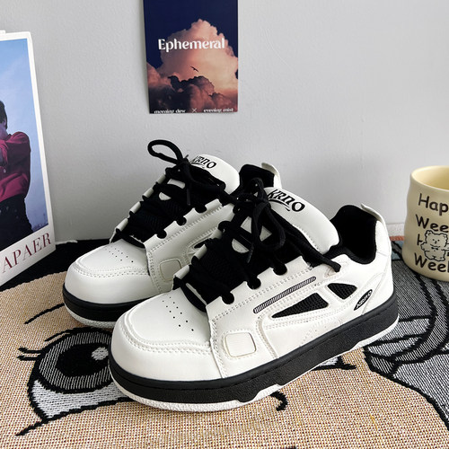 白色鞋子男鞋板鞋美式高街面包鞋夏季新款情侣小白鞋休闲运动鞋女