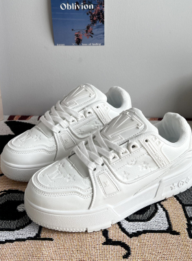 白色鞋子男鞋增高板鞋春季小白鞋 新款美式潮流情侣透气休闲鞋女