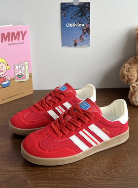 红色鞋子男鞋透气德训鞋春季新款 休闲板鞋男款情侣运动阿甘鞋女