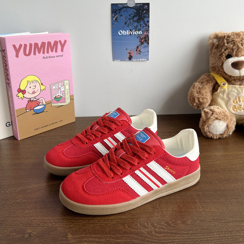 红色鞋子男鞋透气德训鞋春季新款 休闲板鞋男款情侣运动阿甘鞋女