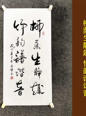 柳阴生静趣竹韵谱谐音书法作品挂画客厅书房励志卷轴字画装裱定制