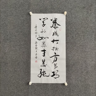 养成大拙方为巧 书法作品手写真迹可定制客厅字画卷轴装饰画挂画