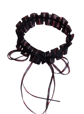 宽2.5CM不含金属系带项链手环颈带项圈百褶裙边纱带choker草绿色