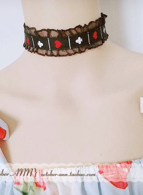 爱丽丝原创防过敏扑克牌蕾丝绑带