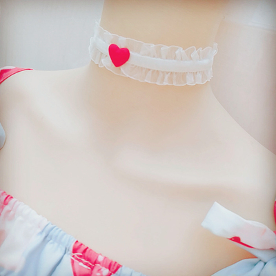 choker绑带蕾丝点缀软妹风项圈