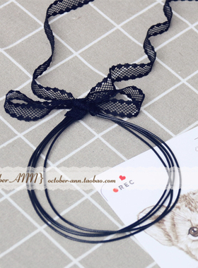 项链不含金属黑色多层颈带项圈脖子装饰品百搭简约女式短款休闲