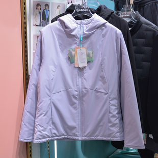 正品元陌7391超轻气态绒连帽款羊毛外套女冬秋两面穿上衣外穿内搭