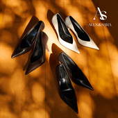 尖头V口细跟胎牛皮素面高跟单鞋 ALEXSARA原创设计 2026早春新款