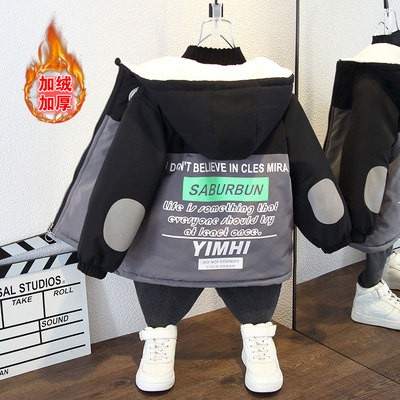 男童外套秋冬款2025新款派克服春季洋气时髦大童加绒加厚儿童