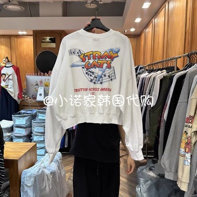 圆领短款卫衣女春秋新款