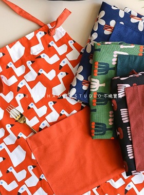 贼好品质GAO颜值| 棉质日式印花小清新帆布亲子 围裙 (抓紧入啊）