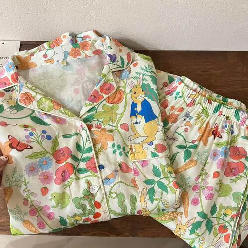 天竹纤维双层纱布长袖睡衣家居服