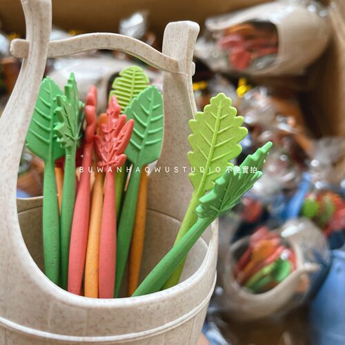 出口外贸小麦秸秆树叶水果叉子